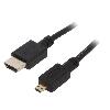 Cable - Connectique Pour Peripherique Cable HDMI 2.0 male micro HDMI male 1.8m noir