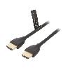 Cable - Connectique Pour Peripherique Cable HDMI 2.0 prise male des deux cotes UHD 4K 3D 0.5m - Noir