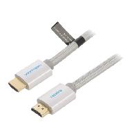 Cable - Connectique Pour Peripherique Cable HDMI 2.0 prise male des deux cotes UHD 4K 3D 8m - Noir