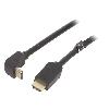 Cable - Connectique Pour Peripherique Cable HDMI 2.0 prise male HDMI prise male 270o UHD 4K 3D 3m - Noir