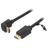 Cable - Connectique Pour Peripherique Cable HDMI 2.0 prise male HDMI prise male 90o UHD 4K 3D 2m - Noir