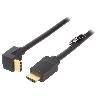 Cable - Connectique Pour Peripherique Cable HDMI 2.0 prise male HDMI prise male 90o UHD 4K 3D 3m - Noir