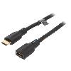 Cable - Connectique Pour Peripherique Cable HDMI 2.1 femelle HDMI prise male 4K 3D UHD 1m - Noir
