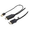 Cable - Connectique Pour Peripherique Cable HDMI vers DisplayPort avec cable d'alimentation USB 2m - Noir