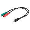 Cable - Connectique Pour Peripherique Cable Jack 3.5mm 3pin femelle x2 vers Jack 3.5mm 4pin Male