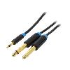 Cable - Connectique Pour Peripherique Cable Jack 3.5mm 3pin Male 2x Jack 6.3mm Male 1m