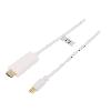 Cable - Connectique Pour Peripherique Cable mini DisplayPort 1.2 prise male HDMI prise male 3D 4K 1m - Blanc
