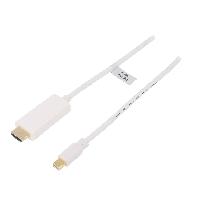 Cable - Connectique Pour Peripherique Cable mini DisplayPort 1.2 prise male HDMI prise male 3D 4K 1m - Blanc