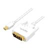 Cable - Connectique Pour Peripherique Cable mini DisplayPort 1.2 vers DVI 4K UHD 3m - Blanc
