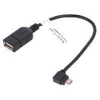 Cable - Connectique Pour Peripherique Cable OTG USB 2.0 USB A femelle vers USB B micro prise angulaire