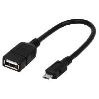 Cable - Connectique Pour Peripherique Cable- OTG.USB 2.0- USB A socle.USB B micro prise- 0.2m- noir