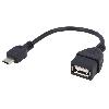 Cable - Connectique Pour Peripherique Cable- OTG.USB 2.0- USB A socle.USB B micro prise- nickele- noir