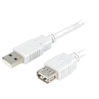 Cable - Connectique Pour Peripherique Cable USB 2.0 USB A femelle USB A prise male 3m - Gris clair