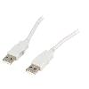 Cable - Connectique Pour Peripherique Cable- USB 2.0- USB A prise.de deux cotes- 3m- gris clair