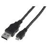 Cable - Connectique Pour Peripherique Cable- USB 2.0- USB A prise.USB B micro prise- nickele- 1m- noir