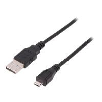 Cable - Connectique Pour Peripherique Cable- USB 2.0- USB A prise.USB B micro prise- nickele- 1m- noir