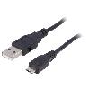 Cable - Connectique Pour Peripherique Cable- USB 2.0- USB A prise.USB B micro prise- nickele- 1m- noir