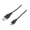 Cable - Connectique Pour Peripherique Cable- USB 2.0- USB A prise.USB B mini prise- nickele- 1.8m- noir