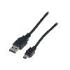 Cable - Connectique Pour Peripherique Cable- USB 2.0- USB A prise.USB B mini prise- nickele- 1m- noir