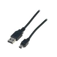 Cable - Connectique Pour Peripherique Cable- USB 2.0- USB A prise.USB B mini prise- nickele- 1m- noir