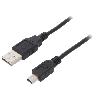 Cable - Connectique Pour Peripherique Cable- USB 2.0- USB A prise.USB B mini prise- nickele- 1m- noir