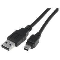 Cable - Connectique Pour Peripherique Cable- USB 2.0- USB A prise.USB B mini prise- nickele- 3m- noir