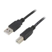 Cable - Connectique Pour Peripherique Cable- USB 2.0- USB A prise.USB B prise- nickele- 5m- noir