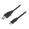 Cable - Connectique Pour Peripherique Cable- USB 2.0- USB A prise.USB C prise- nickele- 1m- noir