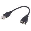 Cable - Connectique Pour Peripherique Cable- USB 2.0- USB A socle.USB A prise- nickele- 0.15m- noir