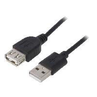 Cable - Connectique Pour Peripherique Cable- USB 2.0- USB A socle.USB A prise- nickele- 1.8m- noir