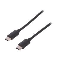 Cable - Connectique Pour Peripherique Cable- USB 2.0- USB C prise.de deux cotes- nickele- 1.8m- noir