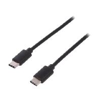Cable - Connectique Pour Peripherique Cable- USB 2.0- USB C prise.de deux cotes- nickele- 1m- noir
