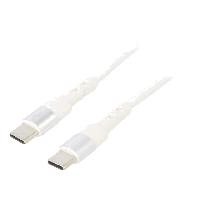 Cable - Connectique Pour Peripherique Cable USB 2.0 USB C prise male des deux cotes 1.8m - Blanc