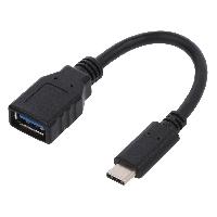 Cable - Connectique Pour Peripherique Cable USB 3.0 USB A femelle USB C male 150mm - Noir Cable - Connectique Pour Peripherique Cable USB 3.0 USB A femelle USB C male 150mm - Noir