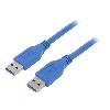 Cable - Connectique Pour Peripherique Cable- USB 3.0- USB A prise.de deux cotes- nickele- 1.8m- bleu