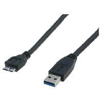 Cable - Connectique Pour Peripherique Cable- USB 3.0- USB A prise.USB B micro prise- nickele- 1m- noir
