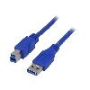 Cable - Connectique Pour Peripherique Cable- USB 3.0- USB A prise.USB B prise- nickele- 1.8m- bleu