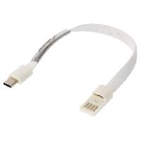 Cable - Connectique Pour Peripherique Cable- USB 3.0- USB A prise.USB C prise- nickele- 0.23m- blanc