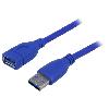 Cable - Connectique Pour Peripherique Cable- USB 3.0- USB A socle.USB A prise- nickele- 1.8m- bleu