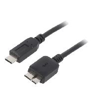 Cable - Connectique Pour Peripherique Cable USB 3.0 USB B micro prise male USB C prise male 1m - Noir