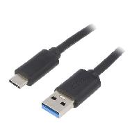 Cable - Connectique Pour Peripherique Cable- USB 3.1- USB A prise.USB C prise- nickele- 1.8m- noir