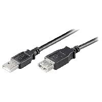 Cable - Connectique Pour Peripherique Cable USB A 2.0 male-femelle 1.8m noir Cable - Connectique Pour Peripherique Cable USB A 2.0 male-femelle 1.8m noir