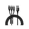 Cable - Connectique Pour Peripherique Cable USB vers 3 connectiques Micro Usb Type C Lightning - Moxie