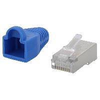 Cable - Connectique Pour Peripherique Connecteur RJ45 male Cat.5e avec protection - Bleu