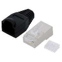Cable - Connectique Pour Peripherique Connecteur RJ45 male Cat.6 avec protection - noir