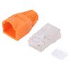 Cable - Connectique Pour Peripherique Connecteur RJ45 male Cat.6 avec protection - orange