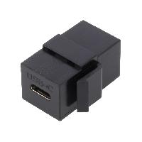 Cable - Connectique Pour Peripherique Coupleur Keystone USB C 3.1 femelle X2 - Noir