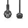 Cable - Connectique Pour Peripherique NEDIS Power Cable - Schuko Male Angled - IEC-320-C13 - 10 m - Noir
