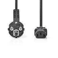 Cable - Connectique Pour Peripherique NEDIS Power Cable - Schuko Male Angled - IEC-320-C13 - 10 m - Noir