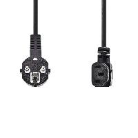 Cable - Connectique Pour Peripherique NEDIS Power Cable - Schuko Male Angled - IEC-320-C13 Angled - 3.0 m - Noir Cable - Connectique Pour Peripherique NEDIS Power Cable - Schuko Male Angled - IEC-320-C13 Angled - 3.0 m - Noir